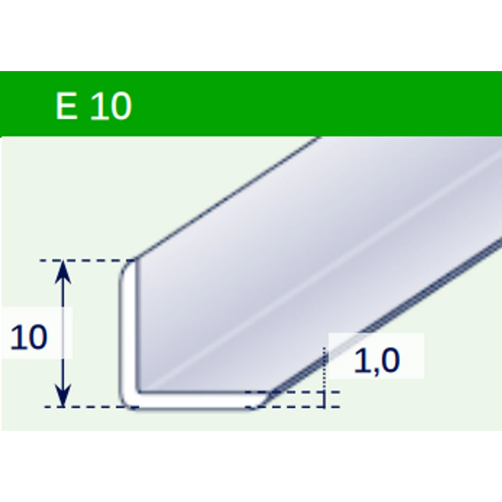 L-profil - 10x10 mm - fehér L-profil - 10x10 mm - fehér